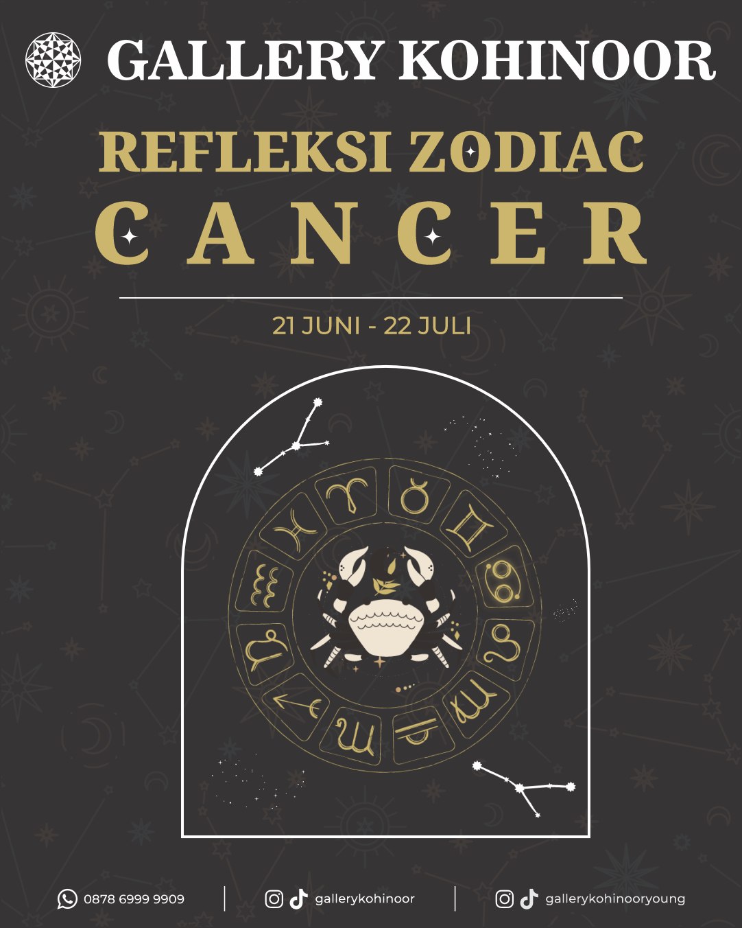 Cancer ♋
Berikut rekomendasi perhiasan Gallery Kohinoor yang cocok sesuai karakter zodiak mu✨
.
Dapatkan koleksi perhiasan emas model terbaru hanya di @gallerykohinoor
ALWAYS YOUNG & STAY GOLD🌟💫
.
.
More Info : ⤵️⤵️⤵️
Whatsapp : 087869999909
Our outlets :
Gallery Kohinoor : Jl. Sulawesi No. 106-108, Denpasar, Bali. (0361)237925
.
New Gallery Kohinoor : Jl. Sulawesi No. 80, Denpasar, Bali. (0361)8486111
.
Gallery Kohinoor Teuku Umar : Jl. Teuku umar No. 14, Denpasar, Bali. (0361)8488999
.
.
#gallerykohinoor #tokoemas #goldshop #perhiasanemas #zodiac
TRUSTED GOLD SHOP GALLERY KOHINOOR ⭐ GET THE BEST DESIGNS AND MODELS WITH THE BEST PRICE AND LOTS OF CHOICES HERE 💗