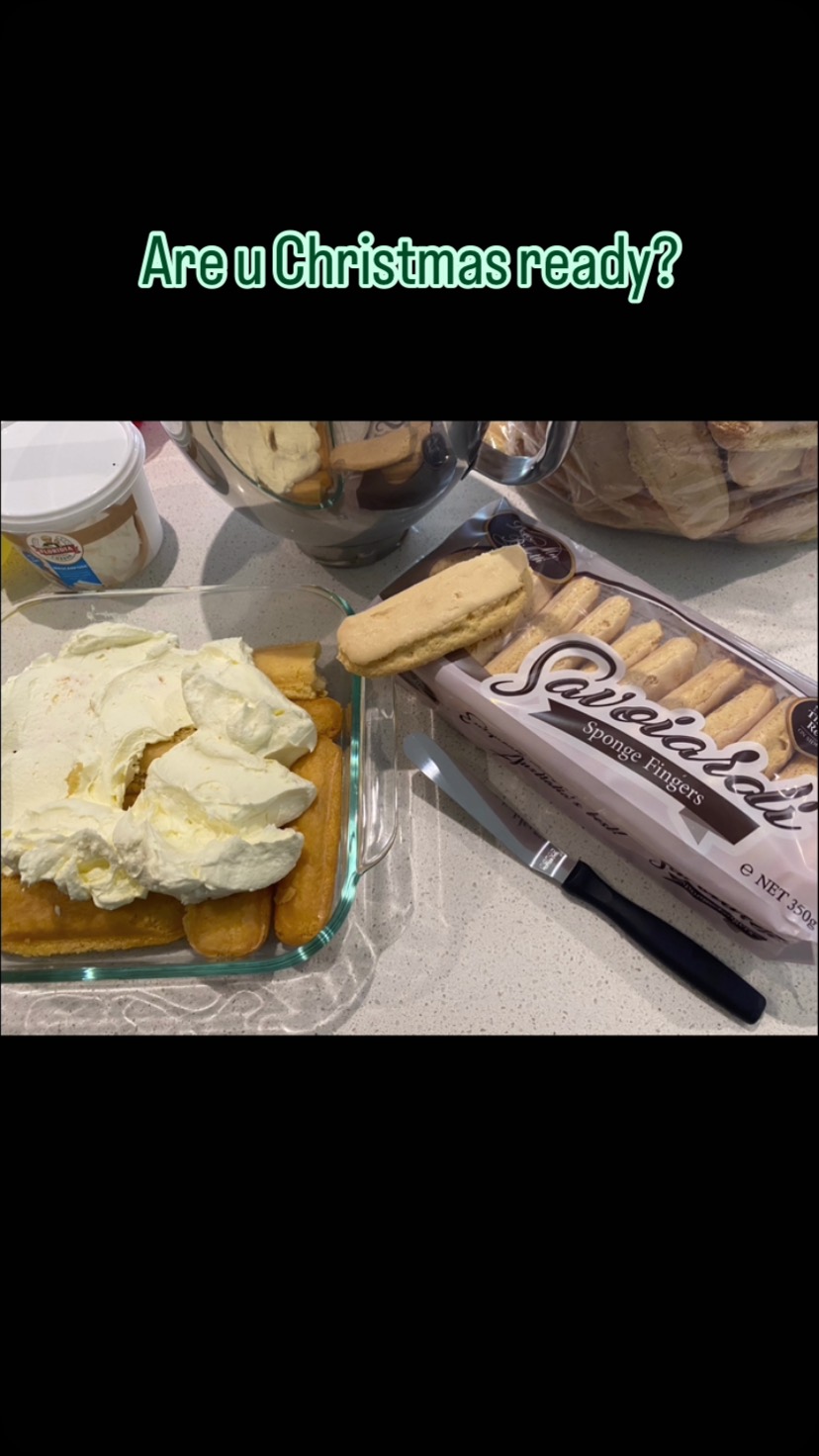 Getting #christmas ready… Christmas Tiramisu, with your essentials #dolcemiobiscotti #savoiard....